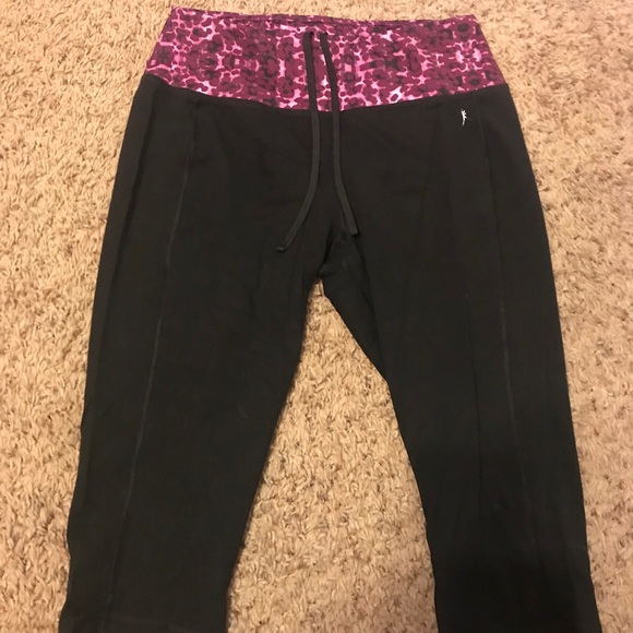 Purple and Black Capri Leggings - Picture 1 of 2